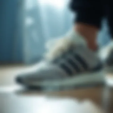 Close-up of Cleaning Foam Close-up of Adidas cleaning foam on a shoe