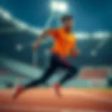 Dynamic athlete showcasing Adidas Courtic apparel on the track