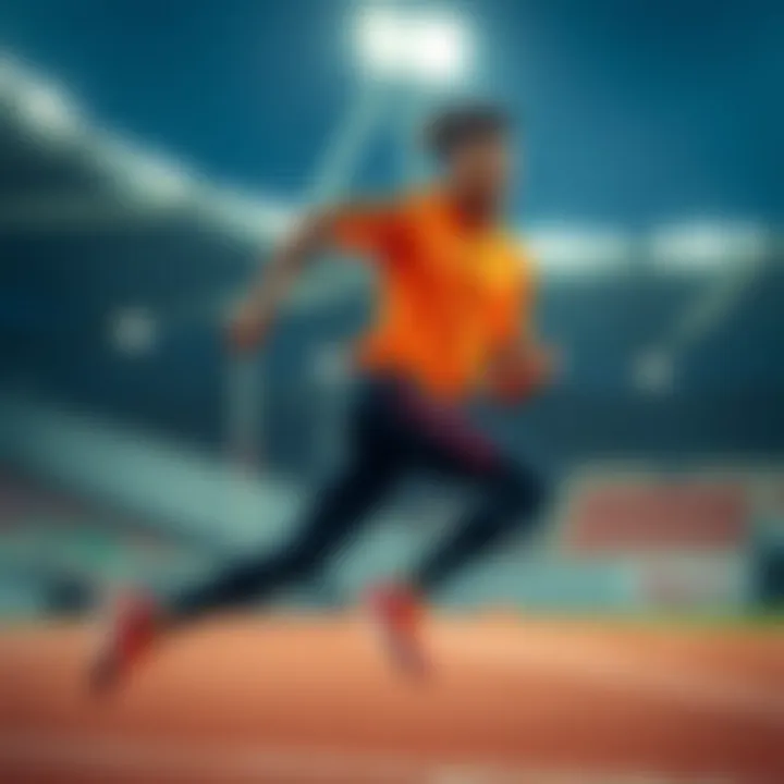 Dynamic athlete showcasing Adidas Courtic apparel on the track