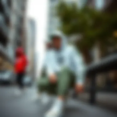 Stylish ensemble featuring Adidas Courtic gear in urban setting