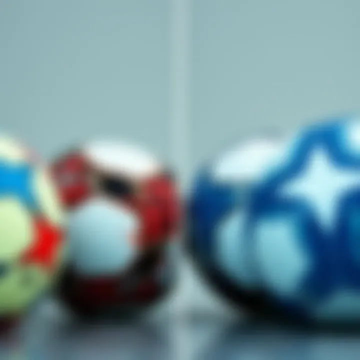 Comparison of Adidas Football Models Comparison of different models of Adidas original footballs displayed side by side