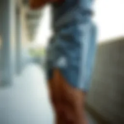 Stylish gray shorts showcasing modern athletic fashion.