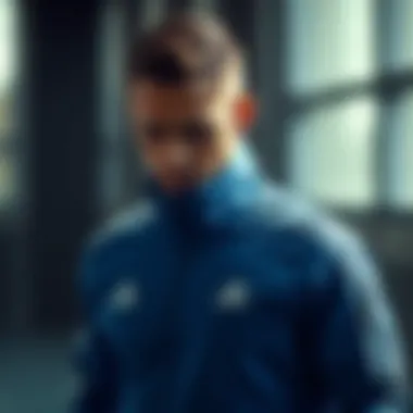 Athlete wearing an Adidas jacket during a workout session