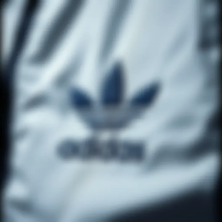 Detail of high-quality fabric used in Adidas jackets