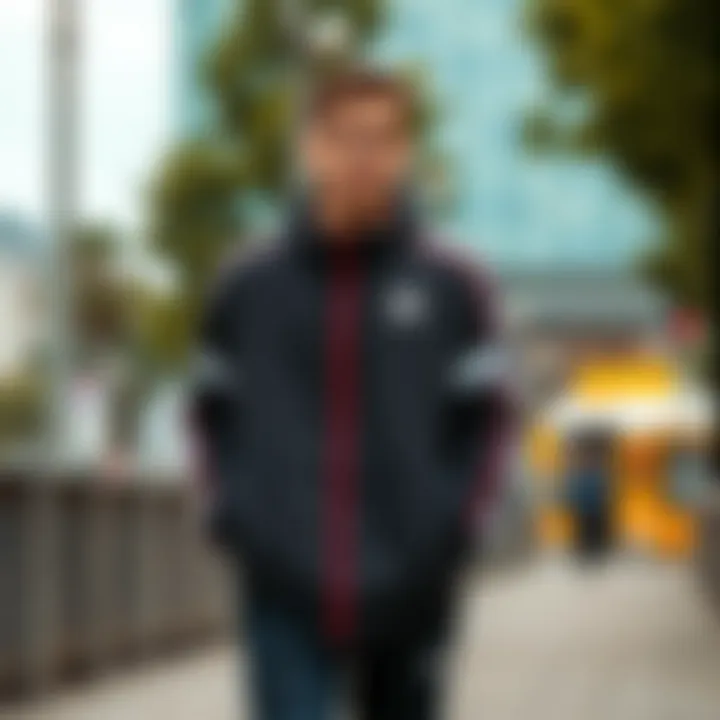 Stylish Adidas jacket showcasing modern design in an urban setting