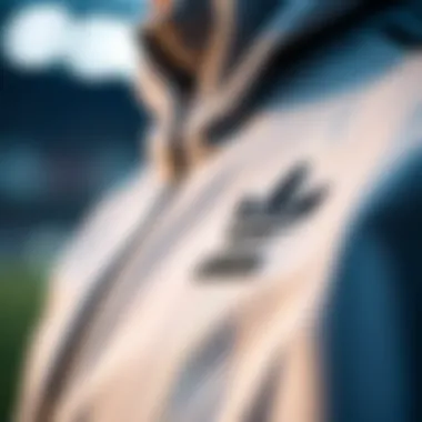 Close-up of the fabric texture of the adidas Juventus jacket