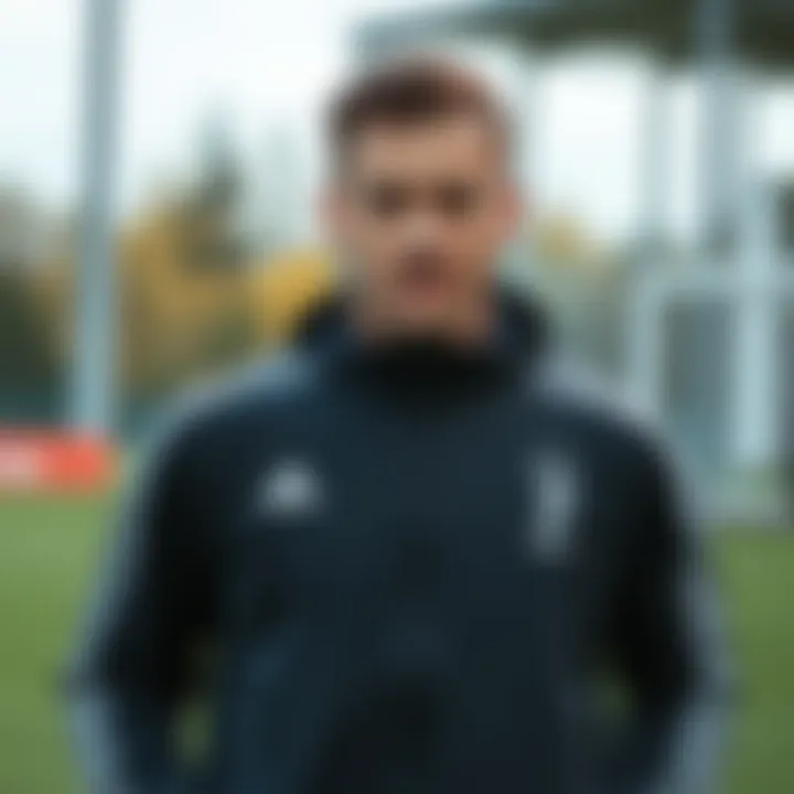 Athlete wearing adidas Juventus jacket during a training session