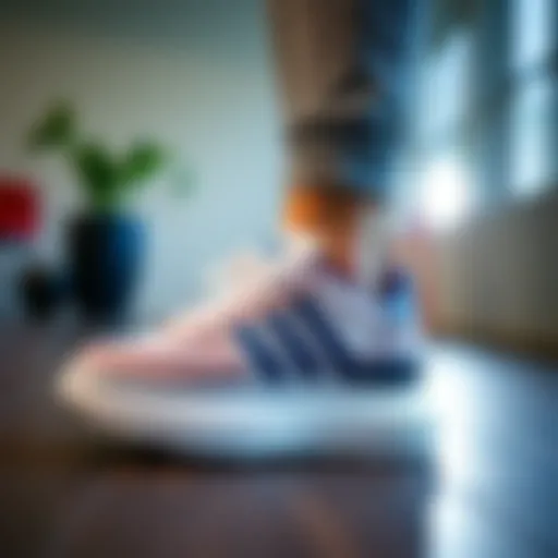 Elegant lifestyle shot showcasing the adidas Nizza Platform