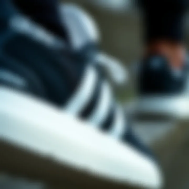 Close-up of Adidas shoe material quality