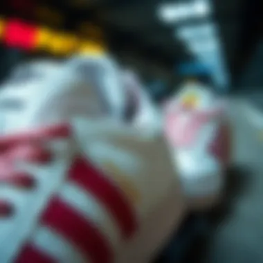 A close-up view of the unique features that distinguish Adidas Superstar shoes.