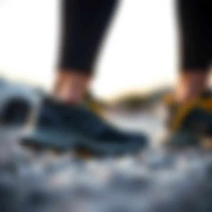 Close-up of Adidas Terrex shoe technology highlighting cushioning and support