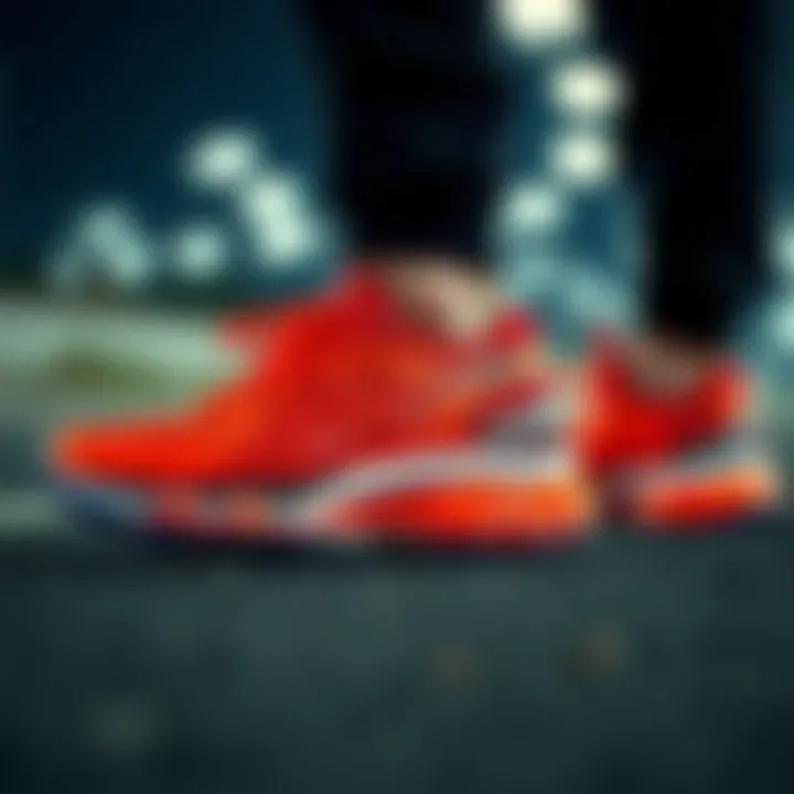 Dynamic Asics footwear showcasing running technology