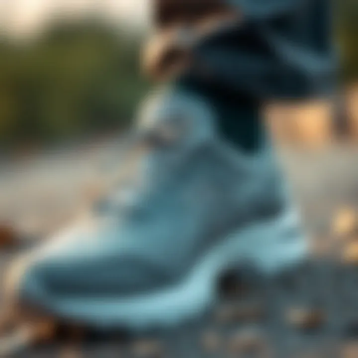 Close-up of Asics shoes highlighting comfort features