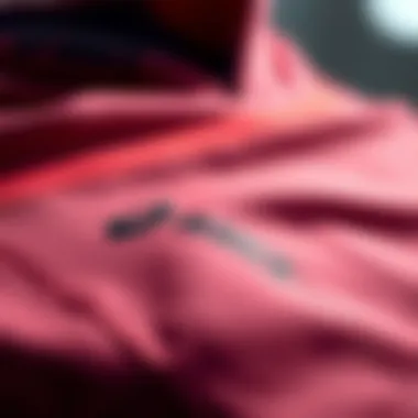 Close-up of technical fabric used in Asics sports clothing