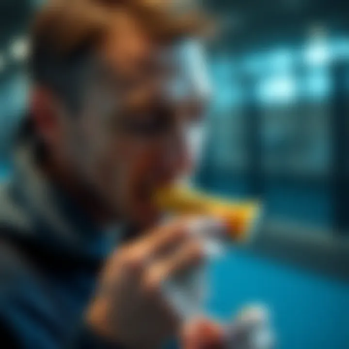Athlete consuming a glucose-rich snack post workout