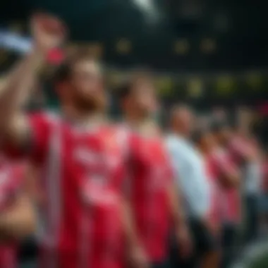 Fans proudly displaying their Beşiktaş jerseys during a match