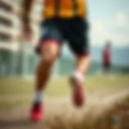 Dynamic outdoor scene showcasing Beşiktaş shorts in action