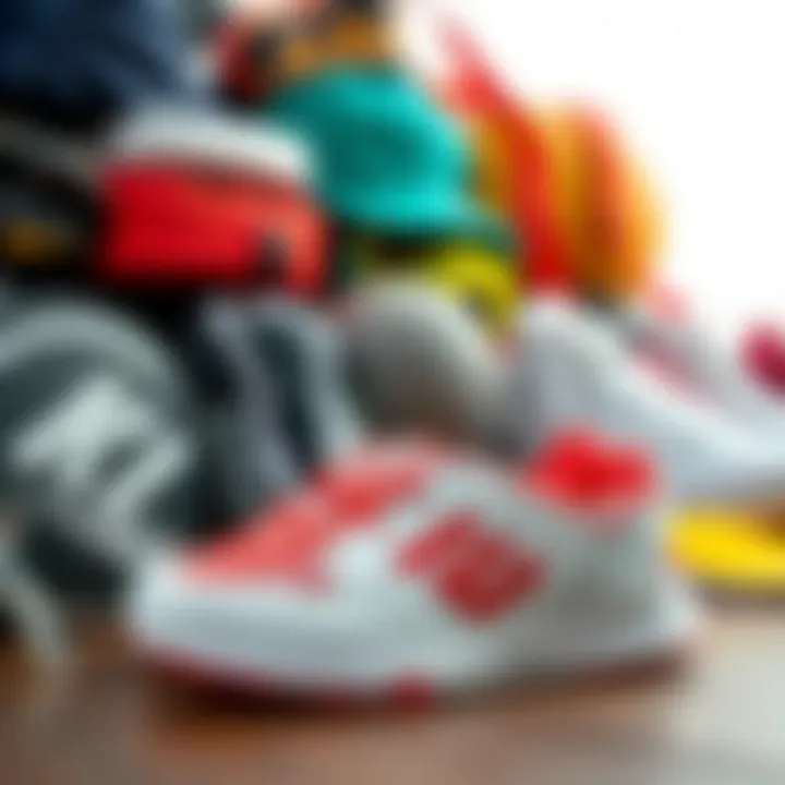 Breaknet sneakers displayed against a backdrop of various athletic gear