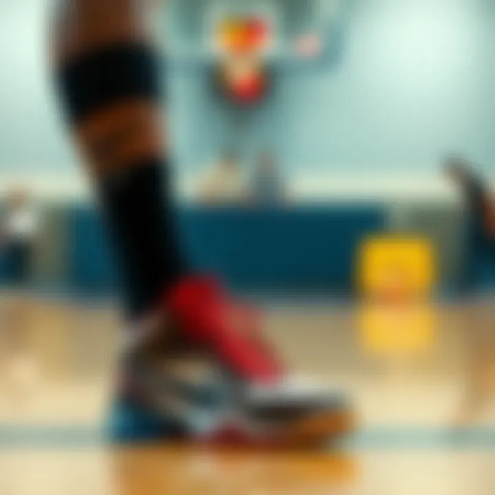 Derrick Rose wearing his signature sneakers on the court