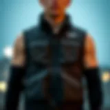 Stylish drill vest showcasing modern design elements