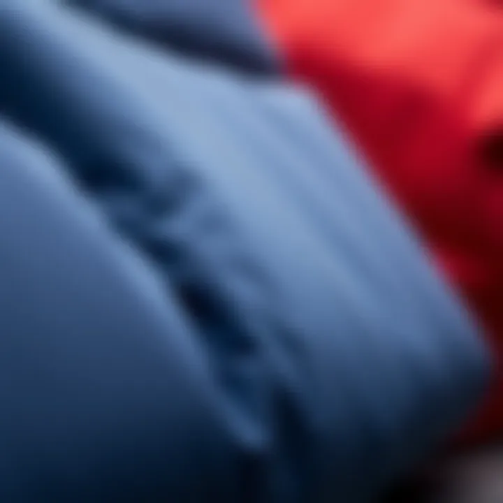 Close-up of fabric textures used in children's outerwear