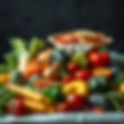A colorful array of fresh vegetables and fruits showcasing healthy eating