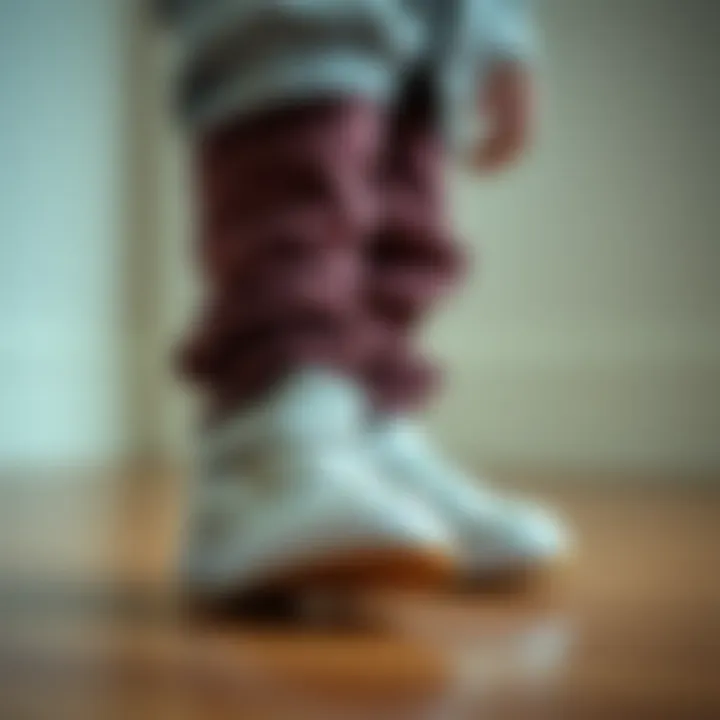 A child trying on Hummel first walking shoes