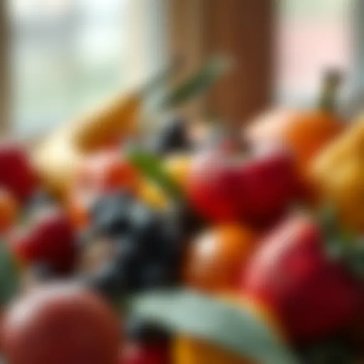 Assortment of fruits that are good sources of vitamin K