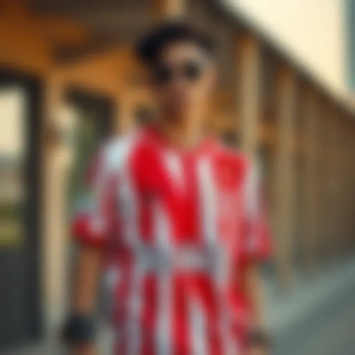 A fashionable individual pairing a Beşiktaş jersey with trendy accessories