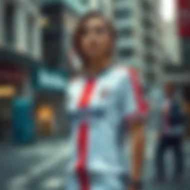 A stylish female model showcasing the latest Beşiktaş jersey in an urban setting