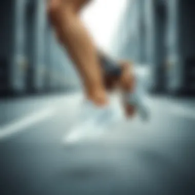 Athletic Woman in White Nike Sneakers Athletic woman wearing white Nike sneakers during a workout