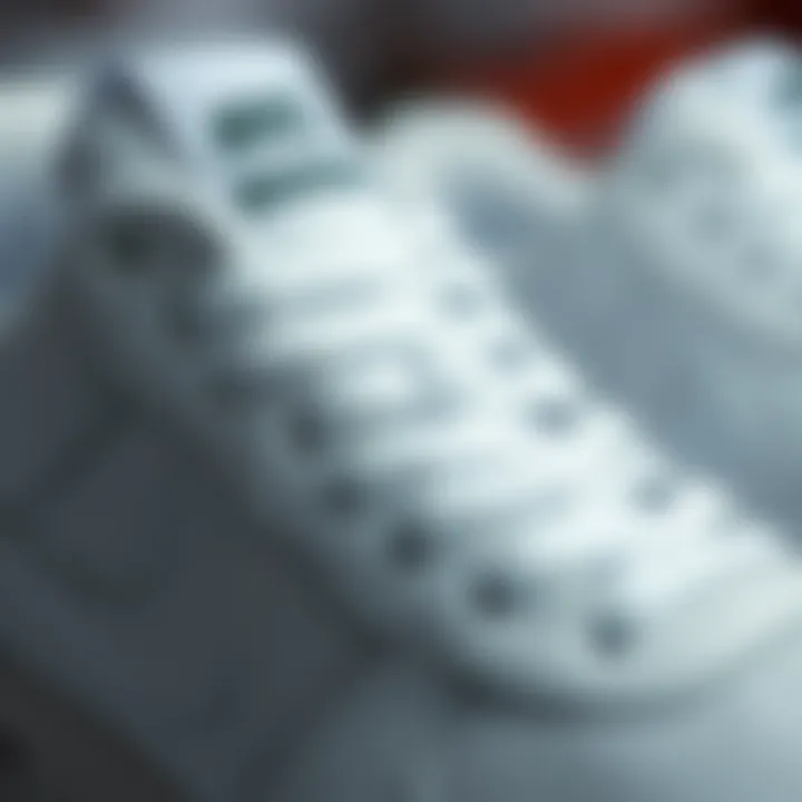 Close-Up of White Nike Shoe Design Close-up of the texture and design of white Nike shoes