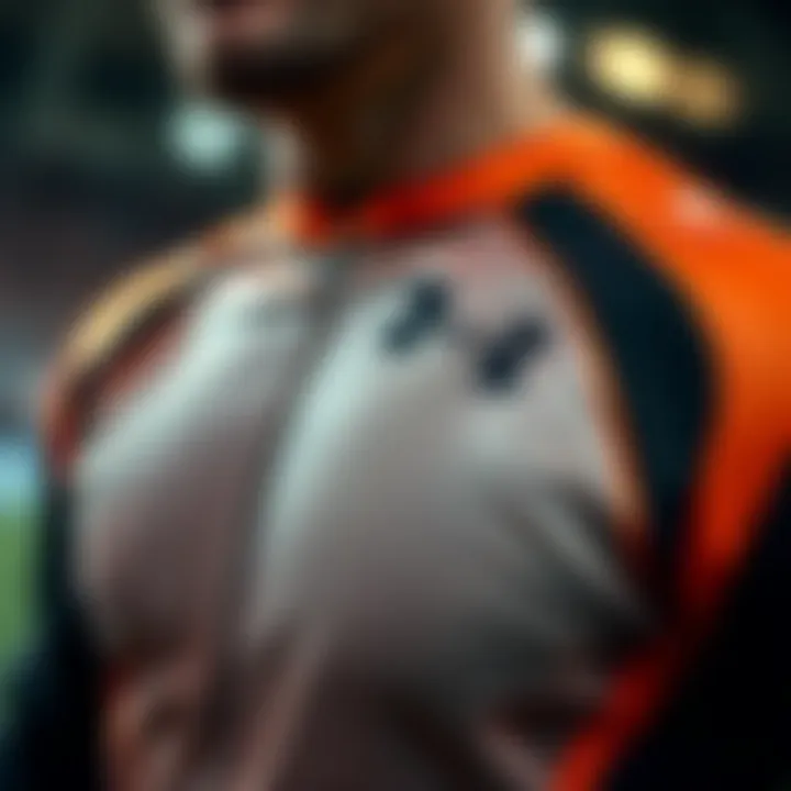 Detailed view of goalkeeper inner wear showcasing fabric technology and design