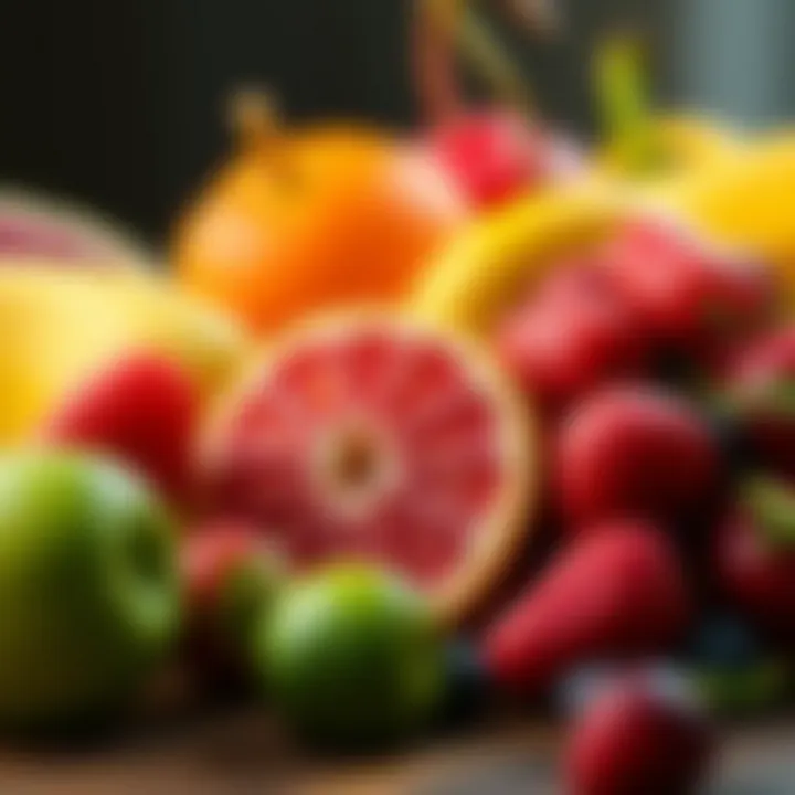 A vibrant display of fruits highlighting natural carbohydrate options