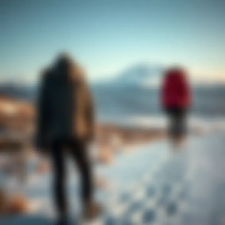 Elegant Kaz Tüyü Mont in Winter Landscape