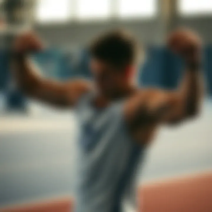 Dynamic Movements in Training Athlete demonstrating dynamic arm movements in training