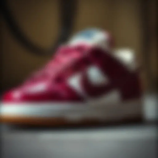Close-up view of Lacivert Dunk Low showcasing its unique design elements