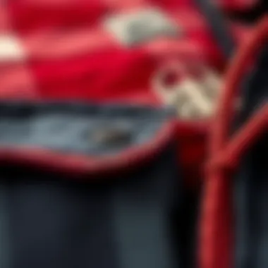 Close-up of lumberjack jacket fabric and texture