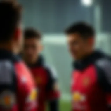 Manchester United players wearing Adidas gear