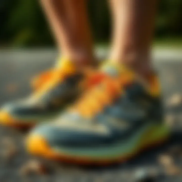 Innovative Design and Cushioning Technology Close-up of Merrell running shoes showcasing their innovative design and cushioning technology