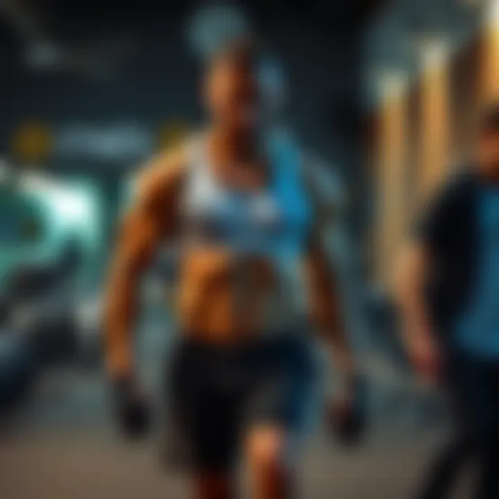 Motivational workout environment with inspiring quotes