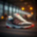 An artistic view of NB sports shoes showcasing their design elegance