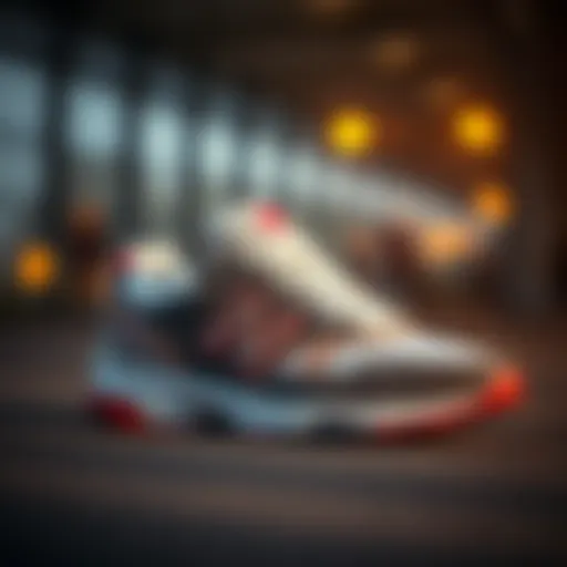 Design Elegance of NB Sports Shoes An artistic view of NB sports shoes showcasing their design elegance