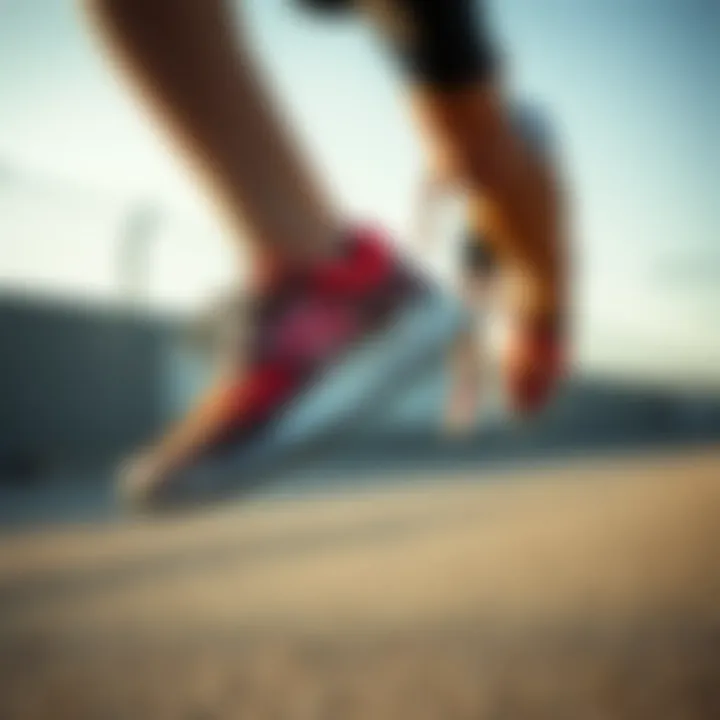 Dynamic movement showcasing New Balance shoes during athletic performance