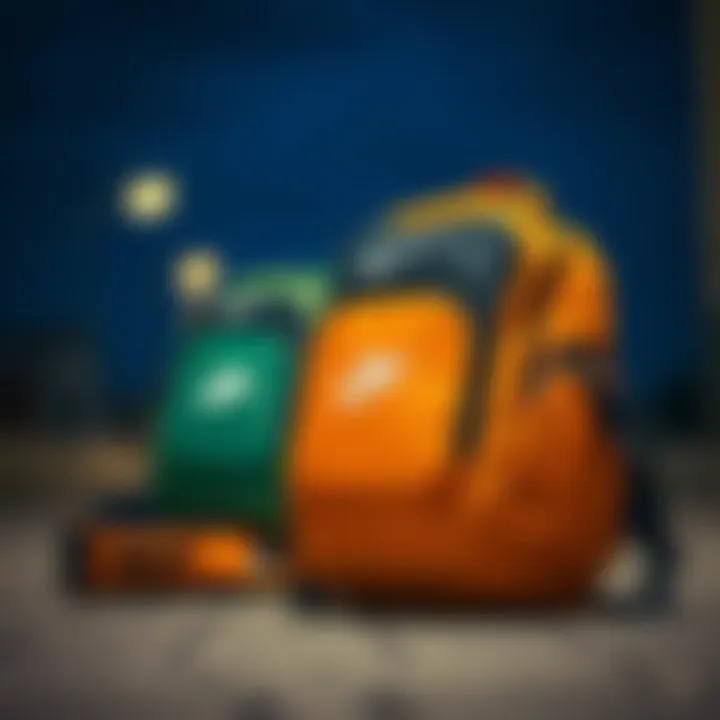 Variety of materials used in Nike backpacks