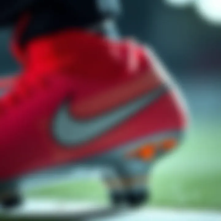 Close-up of Nike cleat technology showcasing innovative features