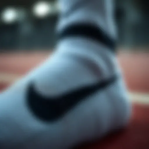 Nike Elite Sock Fabric Texture Close-up of Nike Elite Sock design showcasing fabric texture