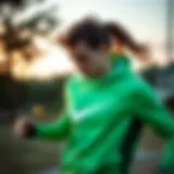 Dynamic athlete showcasing Nike Green Tech apparel in an outdoor setting