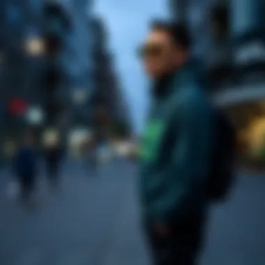 Stylish individual wearing Nike Green Tech during an urban workout