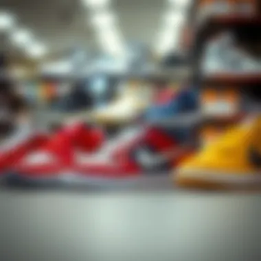 Stylish Arrangement of Nike Children's Shoes Stylish Nike children's shoes arranged by size and model